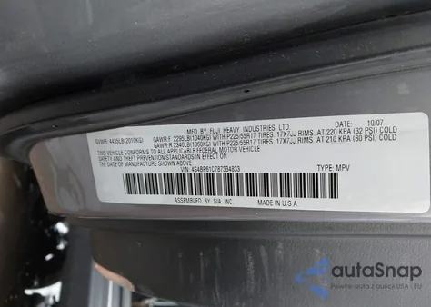 2008 Subaru Outback 2.5I/2.5I L.l. Bean Edition z USA, uszkodzony, nr VIN 4S4BP61C787334833